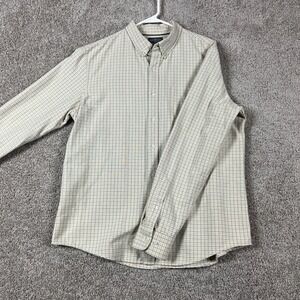 LL Bean Signature‎ Shirt Mens Large Yellow Flannel Chamois Long Sleeve Outdoor